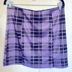 Purple plaid mini skirt size XL